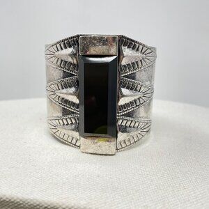 Vivi Love Silver-Tone Cuff Bracelet Boho Funky Design